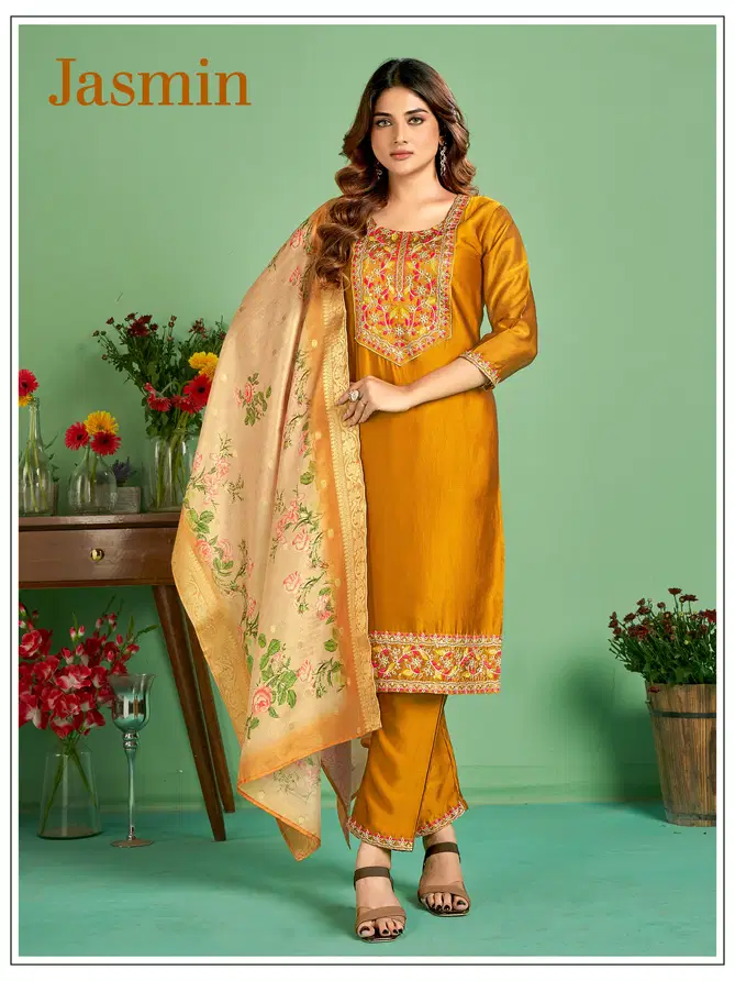 Jasmin By Banwery Silk Designer Readymade Suits Wholesale Shop In Surat